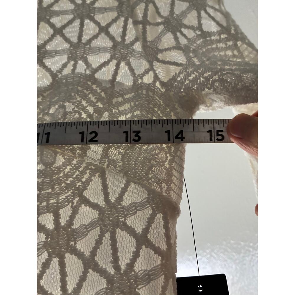 Lulus White/Off-White Lace Maxi Bridal Wedding Dress High Neck Long Sleeve Small - Picture 12 of 14
